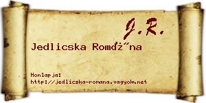 Jedlicska Romána névjegykártya